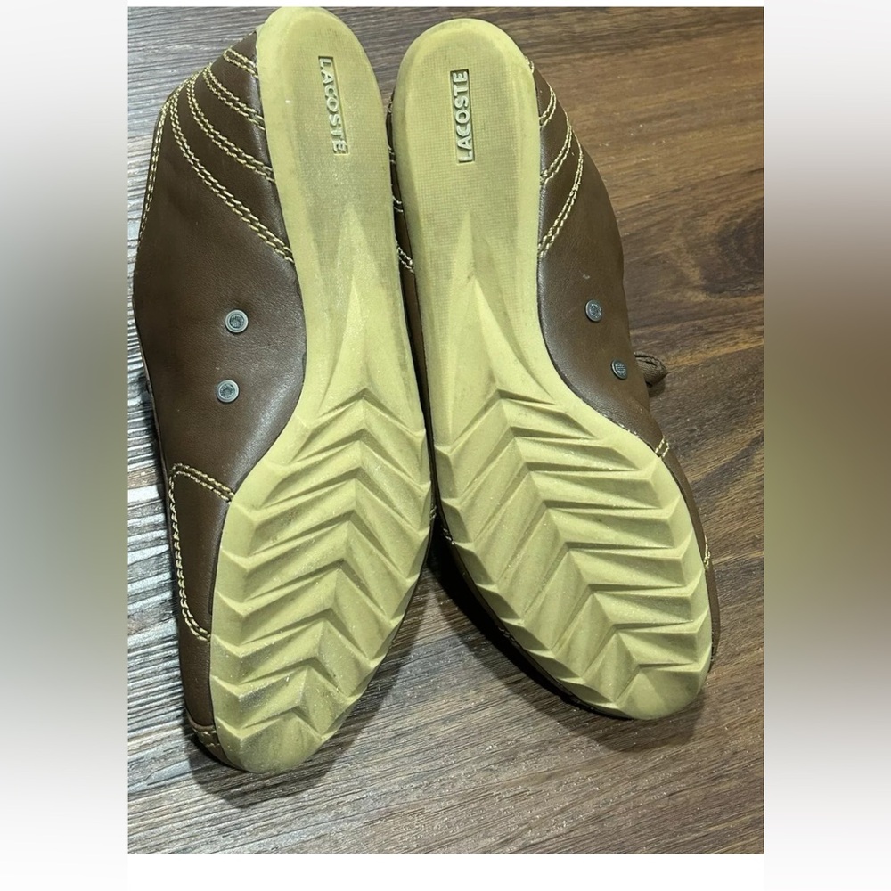 Lacoste Mens US 10 Brown Perforated Alligator Shoes‎ Bowling Style CLEAN!. - Picture 9 of 10